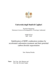Stabilization of MSW combustion residues by accelerated carbonation treatment and their potential carbon dioxide sequest
