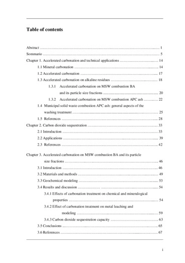 Stabilization of MSW combustion residues by accelerated carbonation treatment and their potential carbon dioxide sequest