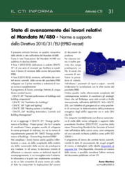 Stato di avanzamento dei lavori relativi al Mandato M/480 - Norme a supporto della Direttiva 2010/31/EU (EPBD recast)