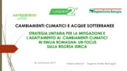 Strategia per la mitigazione e l'adattamento ai cambiamenti climatici in Emilia Romagna: un focus sulla risorsa idrica