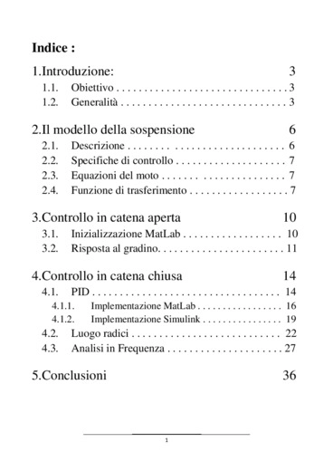 Studio in ambiente Matlab/Simulink del sistema di controllo di una sospensione di un autobus