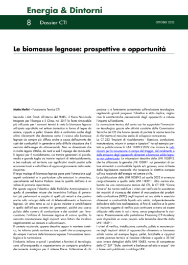 Le biomasse legnose: prospettive e opportunit