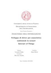 Sviluppo di driver per sensoristica ambientale in scenari Internet of Things