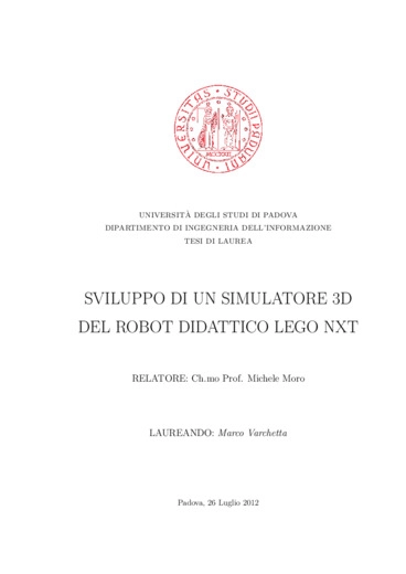 Sviluppo di un simulatore 3D del robot didattico NXT