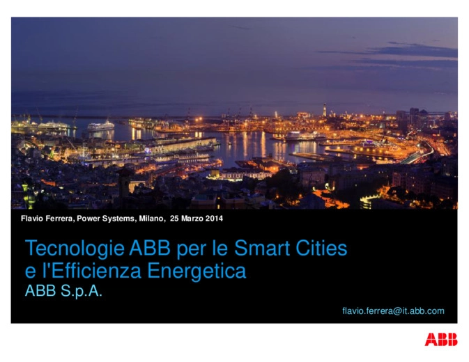 Tecnologie ABB per le smart cities e lefficienza energetica