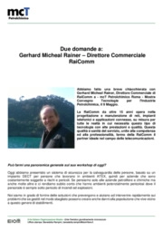 Telecomunicazioni e sicurezza: due domande a Gerhard Michael Rainer - Direttore Commerciale RaiComm