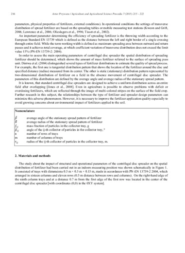 The impact of structural and operational parameters of the centrifugal