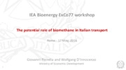The potential role of biomethane in Italian transport

