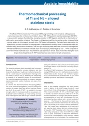 Thermomechanical processing of Ti and Nb – alloyed stainless steels