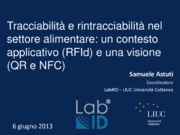 Tracciabilità e rintracciabilità nel settore alimentare: un contesto applicativo (RFId)