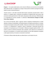 Transizione energetica e sostenibilità delle imprese cooperative. GSE e Legacoop