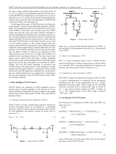 UPFC with series and shunt FACTS controllers for the economic operation of a power system