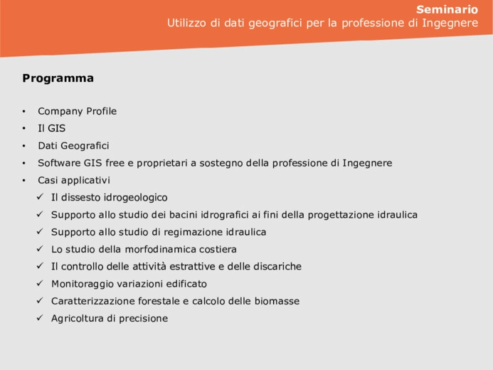 Utilizzo di dati geografici per la professione di ingegnere