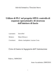 Utilizzo di PLC nel progetto SPES: controllo di sequenze operazionali e di sicurezza  dell