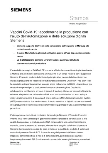 Vaccini Covid-19: accelerarne la produzione con  l