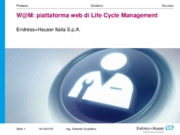 W@M: piattaforma web di Life Cycle Management. Migliorare la manutenzione grazie all