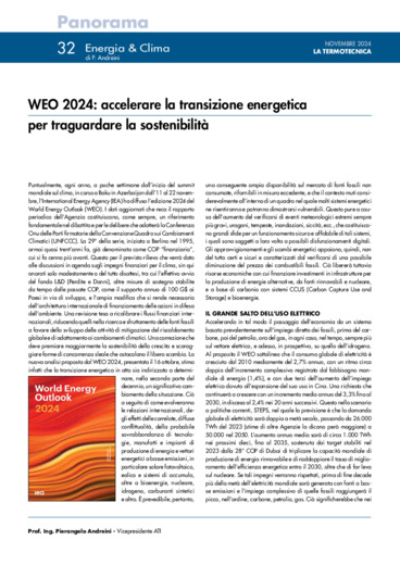 WEO 2024: accelerare la transizione energetica per traguardare la sostenibilit