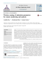 Wireless sensing of substation parameters for remote monitoring and analysis